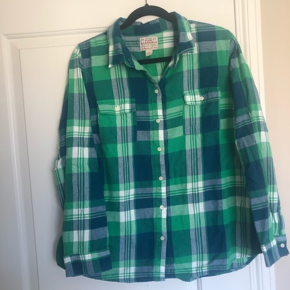 Old Navy Button Down Plaid Shirt - Picture 1 of 9